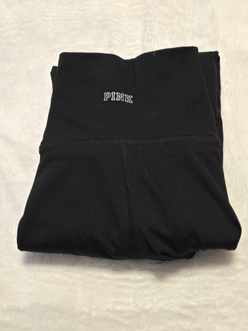 PINK Victoria's Secret Ultimate High Waist Leggings Black Collegiate Logo Medium